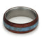 Turquoise, Ruby Redwood 7mm Comfort-Fit Matte Titanium Band