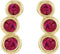 Ruby Three-Stone Ear Climbers, 14k Yellow Gold