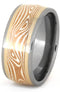 Copper and Silver Mokume 10mm Comfort-Fit Titanium Band