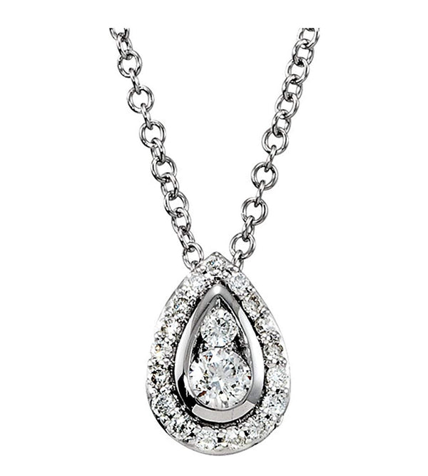 14k White Gold .25 Cttw. Diamond Necklace, 18"
