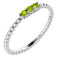 Peridot Beaded Ring, Rhodium-Plated 14k White Gold, Size 6