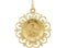 Rhodium Plated 14k Yellow Gold Sacred Heart of Mary Medal (18.5 MM)