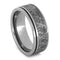 Gibeon Meteorite, Grooved Titanium Pinstripes 8mm Comfort-Fit Titanium Band