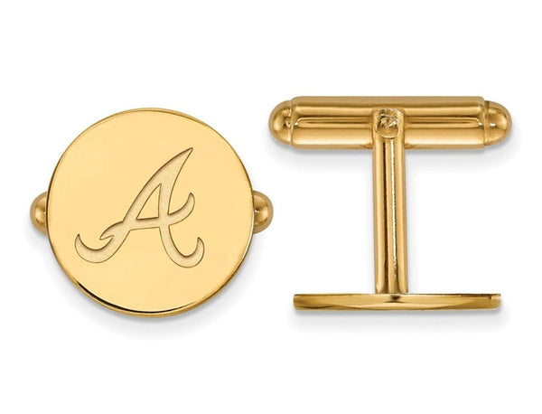 Gold-Plated Sterling Silver MLB Atlanta Braves Cuff Links, 15MM