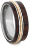 Bolivian Rosewood, Guitar String 8mm Comfort-Fit Titanium Wedding Band, Size 6.75