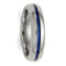 Edward Mirell Titanium Blue-Anodized Center 6mm Comfort-Fit Band