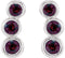 Mozambique Garnet Three-Stone Ear Climbers, Sterling Silver