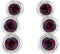 Mozambique Garnet Three-Stone Ear Climbers, Rhodium-Plated 14k White Gold