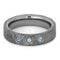 Aquamarine, White Opal, Gibeon Meteorite 4mm Comfort-Fit Titanium Ring