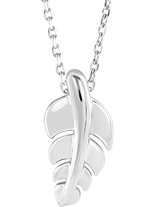 Sterling Silver Journey Leaf Necklace, 18"