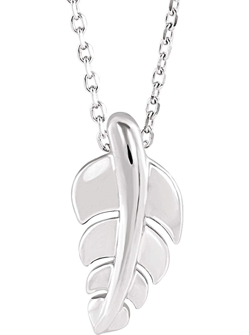 Platinum Journey Leaf Necklace, 18"