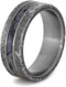 Gibeon Meteorite, Dinosaur Bone 7mm Comfort-Fit Matte Titanium Wedding Band, Size 15