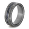 Gibeon Meteorite, Dinosaur Bone 7mm Comfort-Fit Matte Titanium Wedding Band