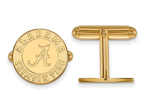 Gold-Plated Sterling Silver University Of Alabama Round Cuff Links, 16MM