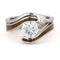 Charles & Colvard Forever One Moissanite, Koa Wood Titanium Engagement Ring and Shadow Wedding Band, Bridal Set Size 14.75