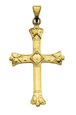 Fleury Cross 14k Yellow Gold Pendant (28X19MM)
