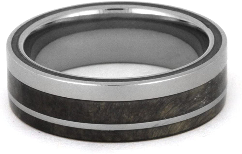 Buckeye Burl Wood 7mm Comfort-Fit Titanium Wedding Band