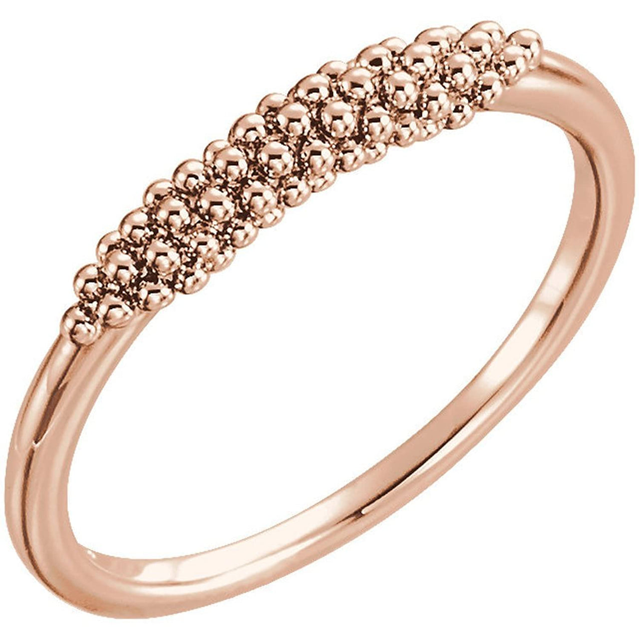 Cluster Beaded Comfort-Fit Ring, 14k Rose Gold