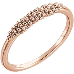 Cluster Beaded Comfort-Fit Ring, 14k Rose Gold, Size 9