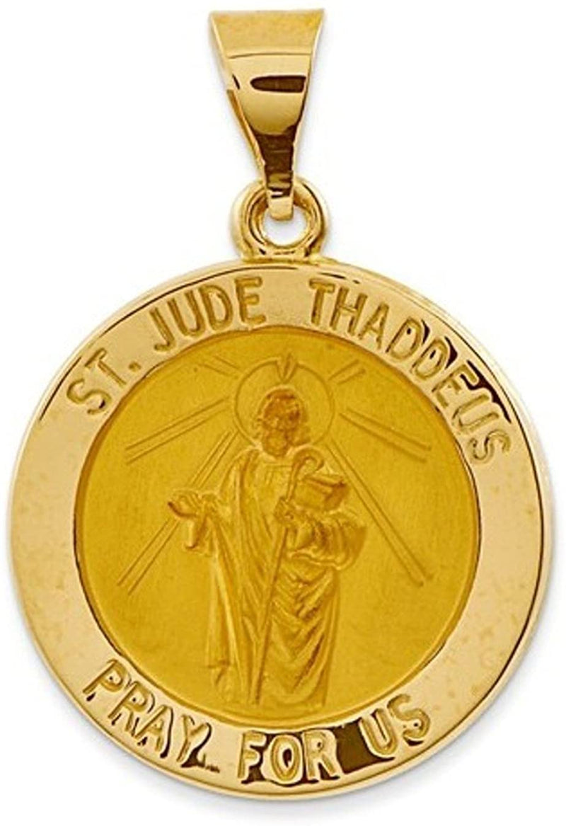 14k Yellow Gold St. Jude Thaddeus Medal Pendant (22X19 MM)