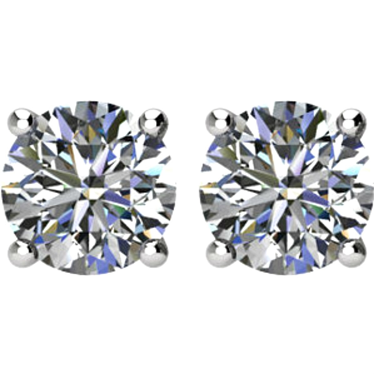 2 Ct 14k White Gold Diamond Stud Earrings (2.00 Cttw, GH Color, I1 Clarity)