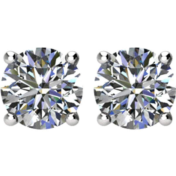 2 Ct 14k White Gold Diamond Stud Earrings (2.00 Cttw, GH Color, I1 Clarity)