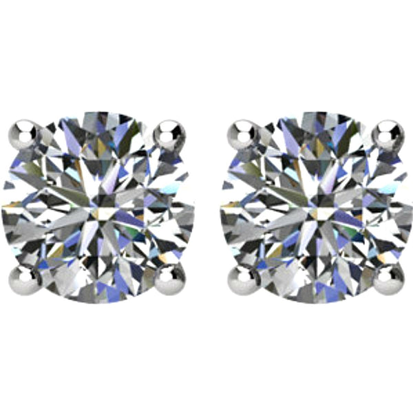 Diamond Stud Earrings, Rhodium Plated 14k White Gold (1.00 Cttw, Color GH, Clarity I1)