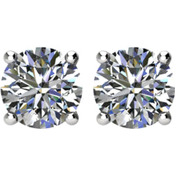 3/4 Ct 14k White Gold Diamond Stud Earrings (.74 Cttw, GH Color, SI1 Clarity)