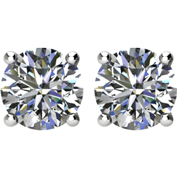 1/2 Ct 14k White Gold Diamond Stud Earrings (.50 Cttw, GH Color, SI1 Clarity)