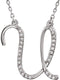 Diamond Initial Letter 'U' Rhodium-Plated 14k White Gold Pendant Necklace, 17" (GH, I1, 1/8 Ctw)