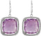 Two-Sided 31.50 Ctw Checkerboard Rose De France Quartz Sterling Silver Earrings