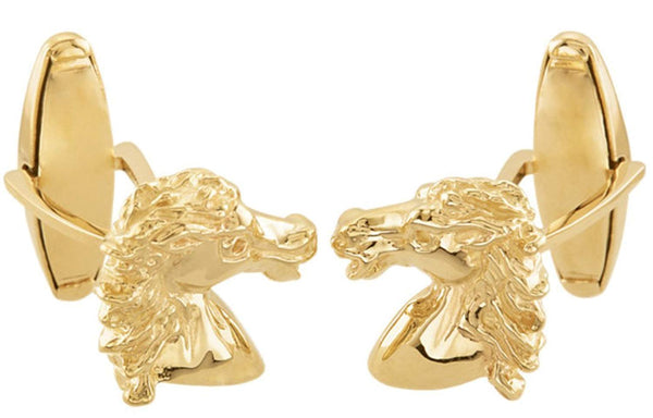 14k Yellow Gold Andalusian Horse Cuff Links