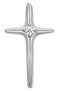 Solitaire Diamond Cross Rhodium-Plated 14k White Gold Pendant (.07 Ct, G-H Color, SI1 Clarity)