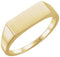 Men's 14k Yellow Gold Brushed Signet Ring (7x15 mm)