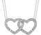 Diamond 2-in-1 Interlocking Heart Rhodium Plate Sterling Silver Pendant Necklace, 18" (1/6 Cttw)