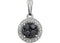 Black and White Diamond Halo Pendant in 14k White Gold, (3/8 Cttw)