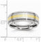 Men's Brushed Cobalt Chrome, 14k Yellow Gold Inlay 8mm Rounded Edge Band Size 11