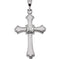 Children's Petite Diamond Fleur-de-Lis Cross 14k White Gold Pendant