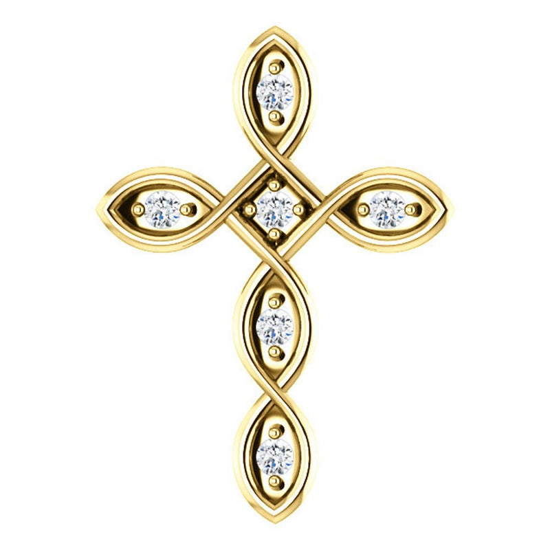 Diamond Everlasting Cross 14k Yellow Gold Pendant (.1 Ctw, G-H Color, I1 Clarity)