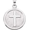 Sterling Silver Confirmation Medal Cross Pendant (23 MM)