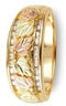 Men's 22-Stone Diamond Oval Band 22-Stone Diamond Band, 12k Green and Rose Gold Black Hills Gold Motif (0.33 Ctw)