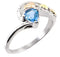 Slim-Profile Trillion-Cut Blue Topaz Ring, Sterling Silver, 12k Green and Rose Gold Black Hills Gold Motif