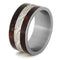 Sterling Silver Celtic Knot, Honduran Rosewood Burl 12mm Comfort-Fit Matte Titanium Wedding Band