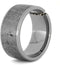 Forever One Moissanite, Past Present Future Gibeon Meteorite 11mm Comfort Fit Titanium Ring, Size 9