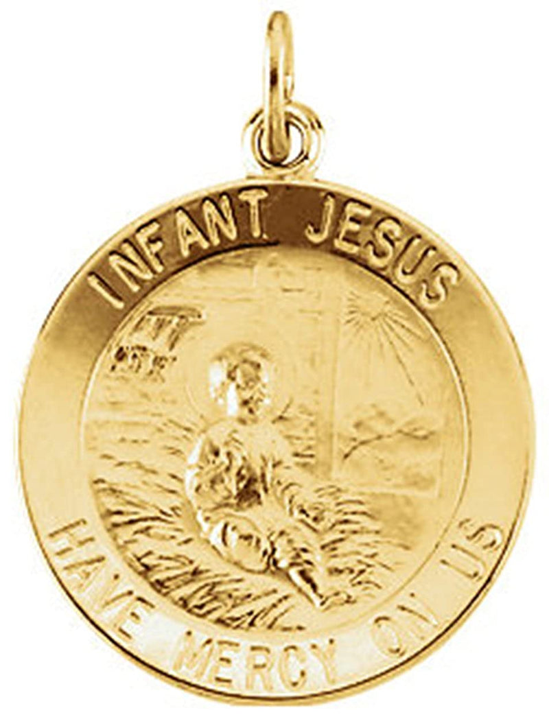 14k Yellow Gold Infant Jesus Medal (12 MM)