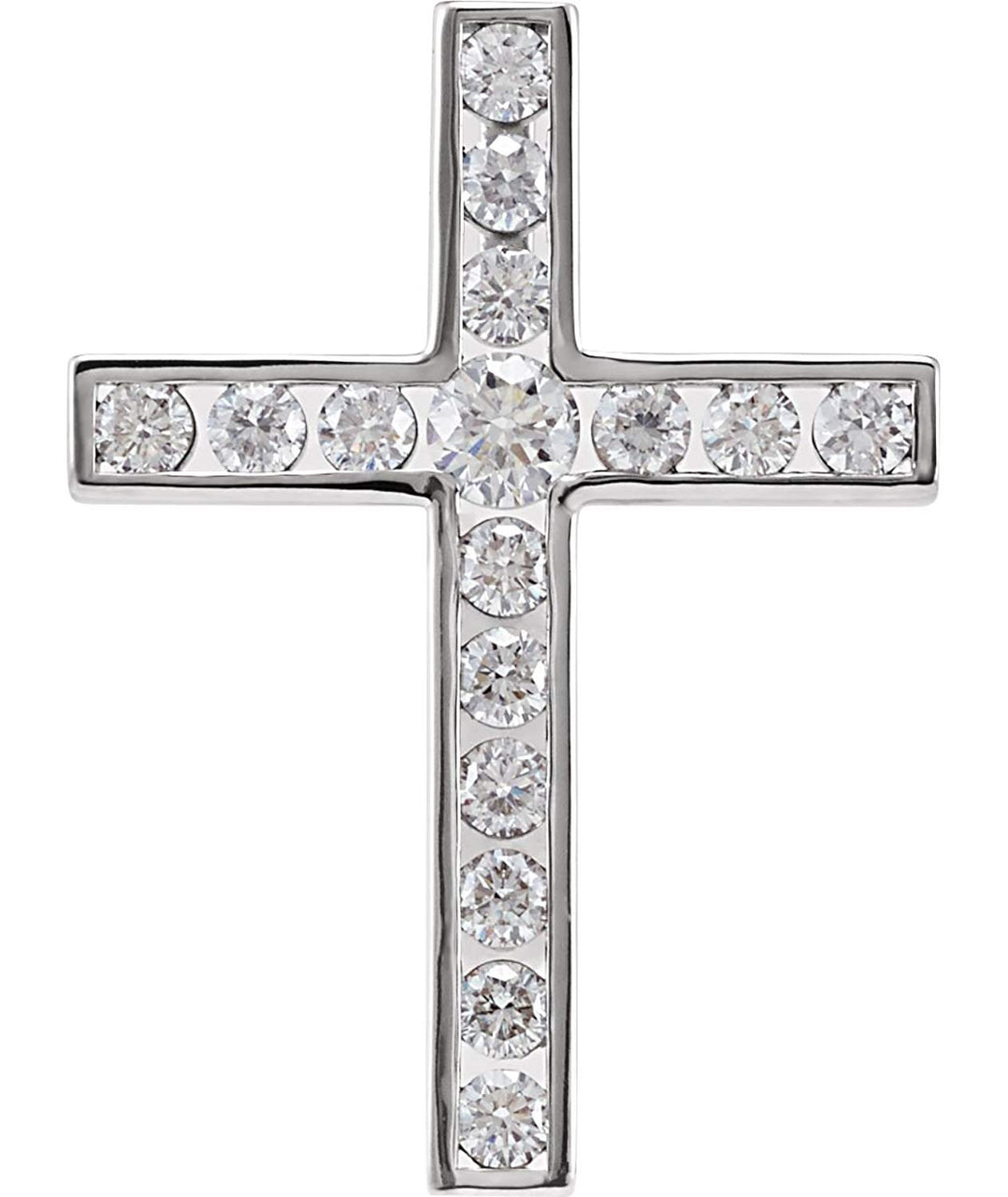 Diamond Cross 14k White Gold Pendant