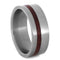 Bloodwood Inlay 8mm Comfort Fit Matte Titanium Wedding Band, Size 10