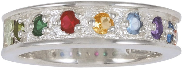 Created Ruby, Citrine, Aquamarine, Amethyst, Blue Topaz, Peridot, Emerald Sterling Silver, 12k Green Gold, 12k Pink Gold Black Hills Gold Motif, Size 8