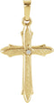 Diamond Accent Cross 14k Yellow Gold Pendant