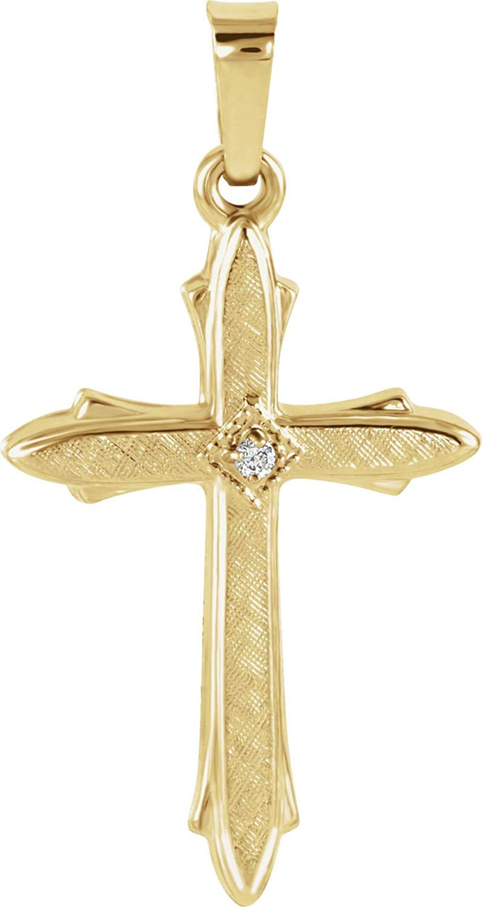 Diamond Accent Cross 14k Yellow Gold Pendant